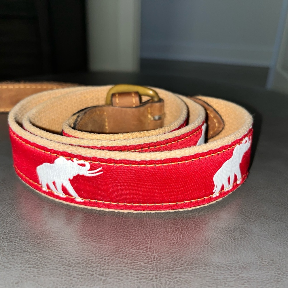 Alabama Crimson Tide Canvas Belt Size 38 Maroon Red Elephant Preppy USA SEC
